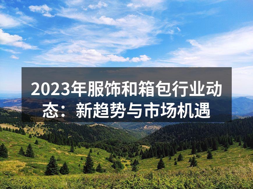 2023年服饰市场动态分析