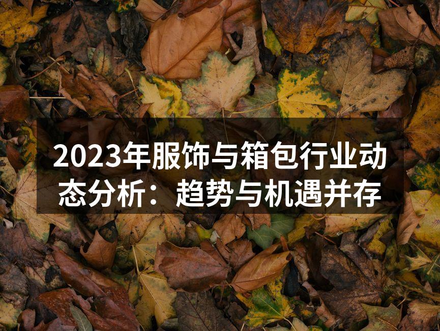2023年服饰行业最新趋势